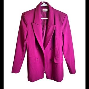 Sandro Ferrone Pink Fuchsia Barbie Double Breasted Blazer Size 44 (8)